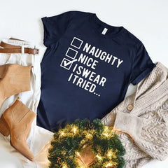 "I Swear I Tried" Funny Christmas Shirt