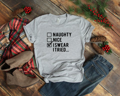 "I Swear I Tried" Funny Christmas Shirt